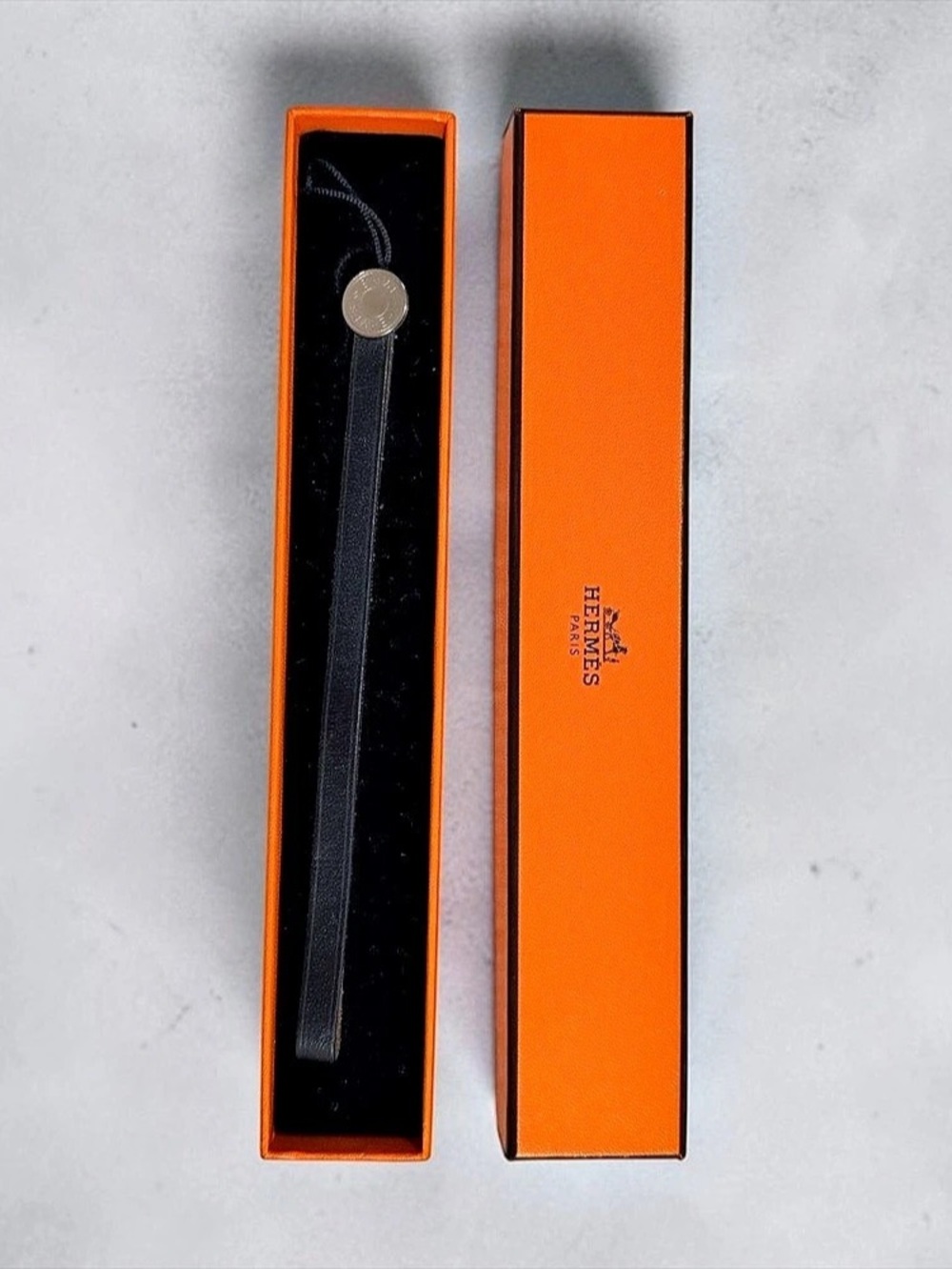 Hermès Sellier Clou de Selle Leather Phone Strap with Box
